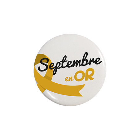 Badge Septembre en Or fond Blanc