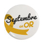 Badge Septembre en Or fond Blanc
