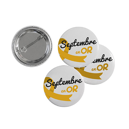 Badge Septembre en Or fond Blanc