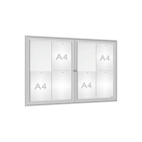 Vitrine d'affichage extérieur tradition à Double battant - Cadre 30 mm