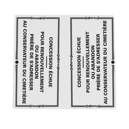 Plaque de concession chevalet