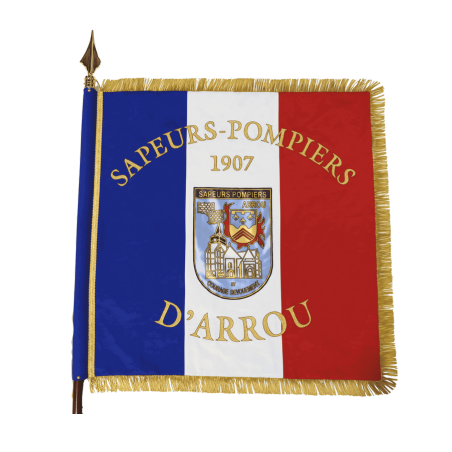 Drapeau Sapeurs-Pompiers Brodé d'Arrou 
