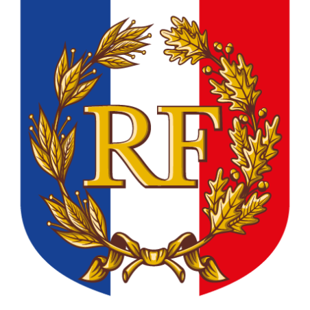 Ecusson porte-drapeaux Tricolore RF + Palmes