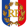 Ecusson porte-drapeaux Tricolore RF + Palmes