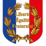 Ecusson porte-drapeaux Liberté Egalité Fraternité - Avec palme