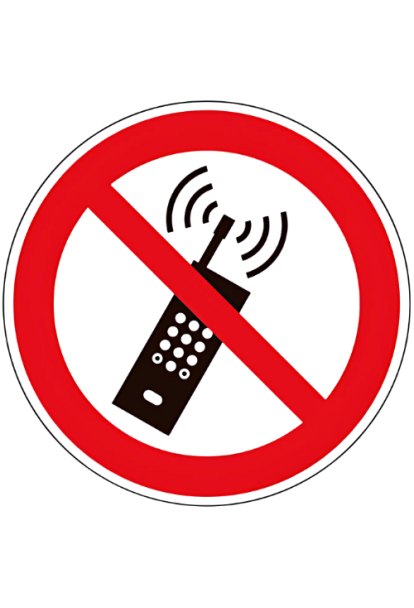 Panneau interdit d'activer des téléphones mobiles P013