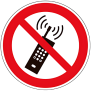 Panneau interdit d'activer des téléphones mobiles P013