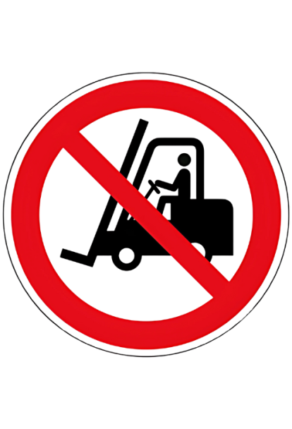 Panneau interdit aux véhicules industriels de manutention P006