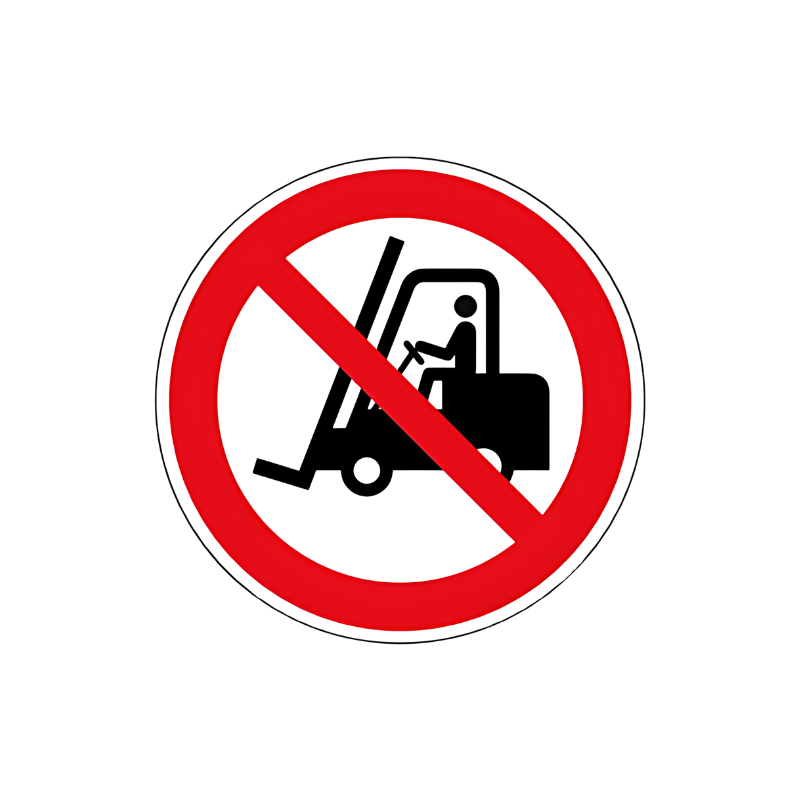Panneau interdit aux véhicules industriels de manutention P006