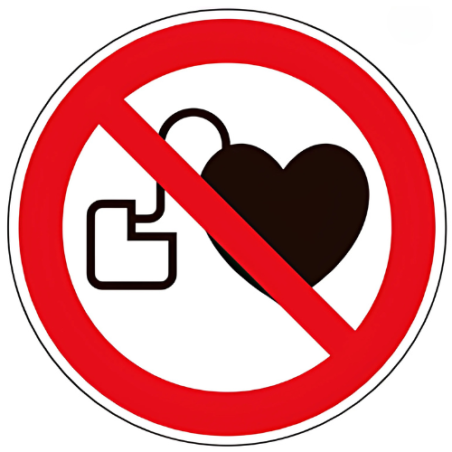 Panneau interdit aux personnes porteuses d'un stimulateur cardiaque P007