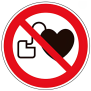 Panneau interdit aux personnes porteuses d'un stimulateur cardiaque P007