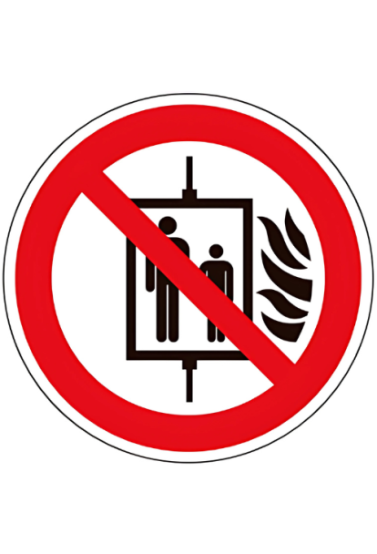 Panneau ascenseur interdit en cas d'incendie P020