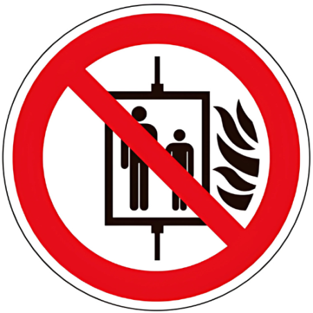 Panneau ascenseur interdit en cas d'incendie P020