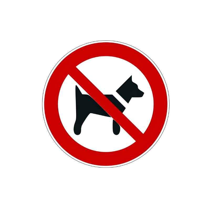 Panneau accès interdit aux chiens P021