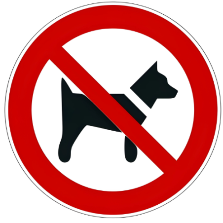 Panneau accès interdit aux chiens P021