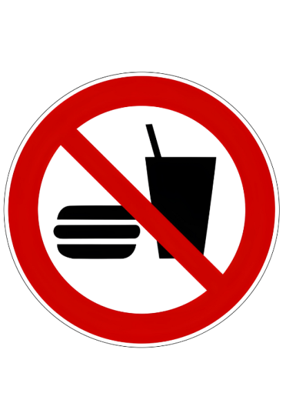 Panneau défense de manger ou de boire P022