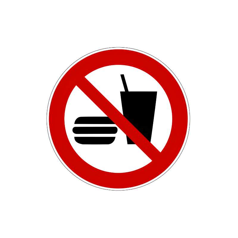 Panneau défense de manger ou de boire P022