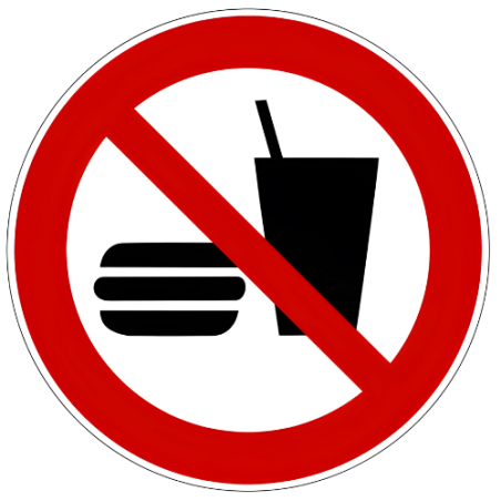 Panneau défense de manger ou de boire P022