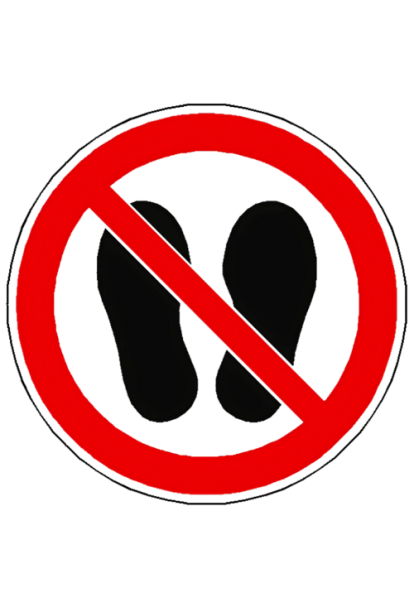 Panneau ne pas marcher ou stationner à cet endroit P024