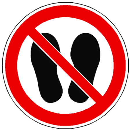 Panneau ne pas marcher ou stationner à cet endroit P024