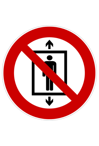 Panneau Ascenseur interdit pour des personnes P027
