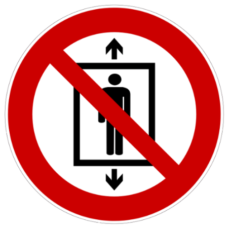 Panneau Ascenseur interdit pour des personnes P027