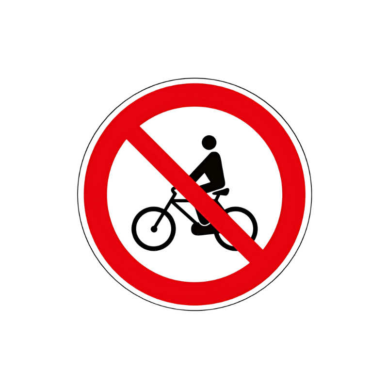 Panneau circulation interdite aux vélos