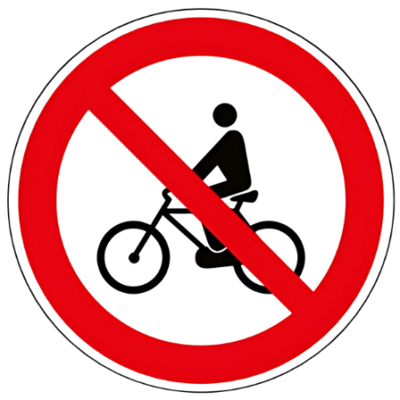 Panneau circulation interdite aux vélos