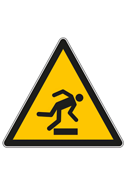 Panneau de danger risque trébuchement obstacle au sol W007
