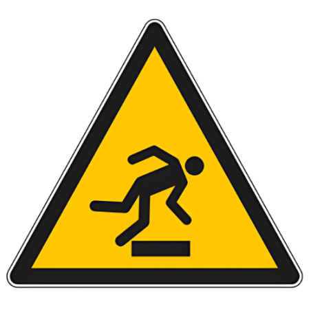 Panneau de danger risque trébuchement obstacle au sol W007