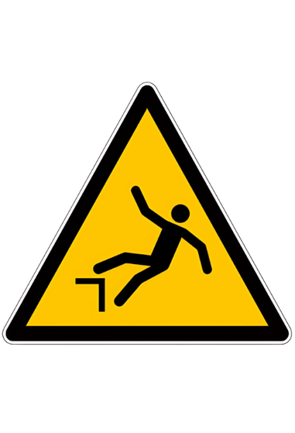 Panneau de danger risque chute avec dénivellation W008