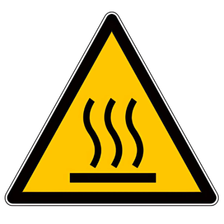 Panneau de danger surface chaude W017