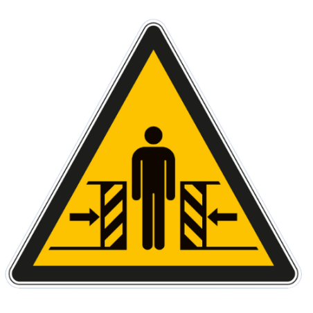 Panneau de danger risque d'écrasement des membres W019
