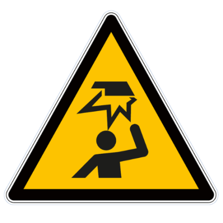 Panneau de danger obstacle en hauteur W020