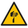 Panneau de danger objet tranchant W022