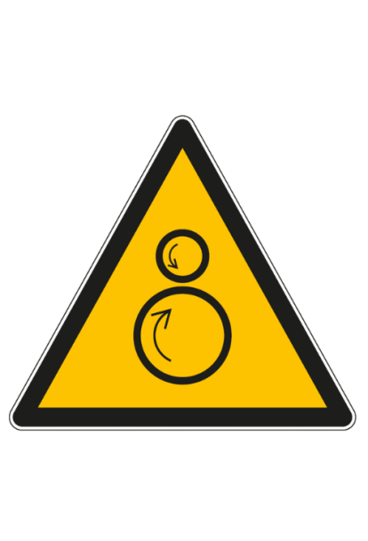 Panneau de danger rouleaux contrarotatifs W025