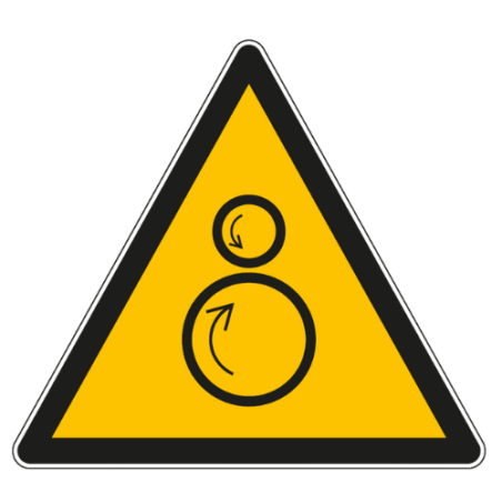 Panneau de danger rouleaux contrarotatifs W025