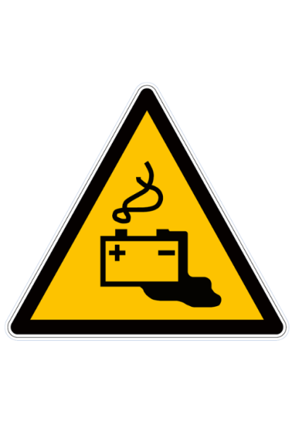 Panneau de danger charge de la batterie en cours W026