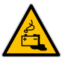Panneau de danger charge de la batterie en cours W026