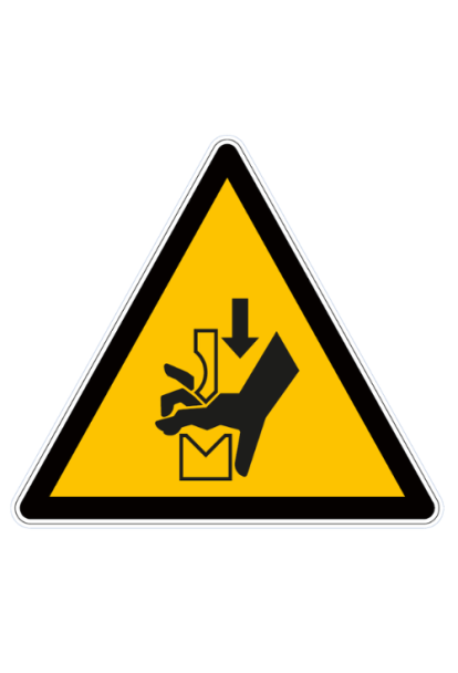 Panneau de danger risque d'écrasement des mains W030