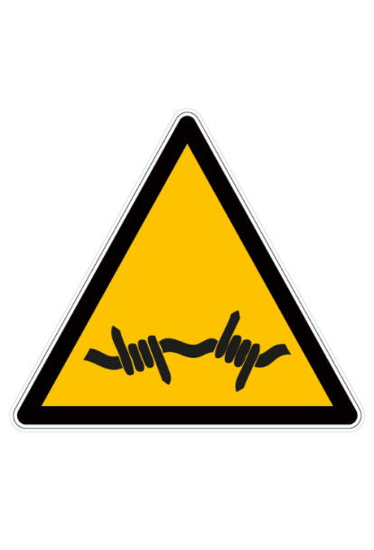 Panneau de danger fil barbelé W033