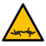 Panneau de danger fil barbelé W033