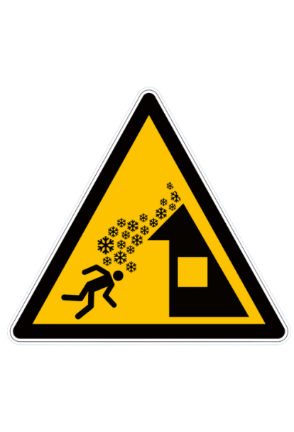 Panneau de danger chute de neige du toit W040