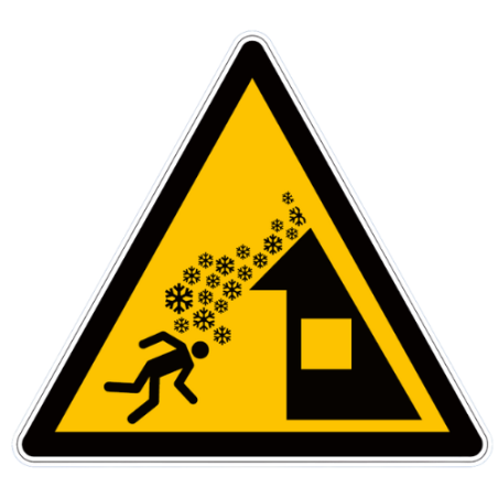 Panneau de danger chute de neige du toit W040