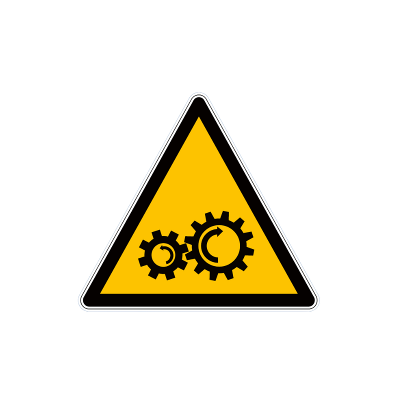 Panneau de danger machine en mouvement