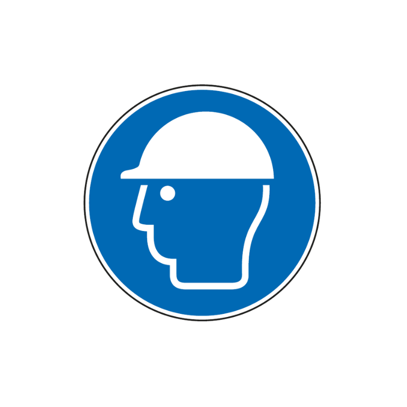 Panneau casque de protection obligatoire - M014