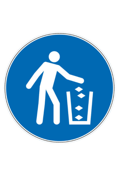 Panneau jeter les déchets à la poubelle - M030