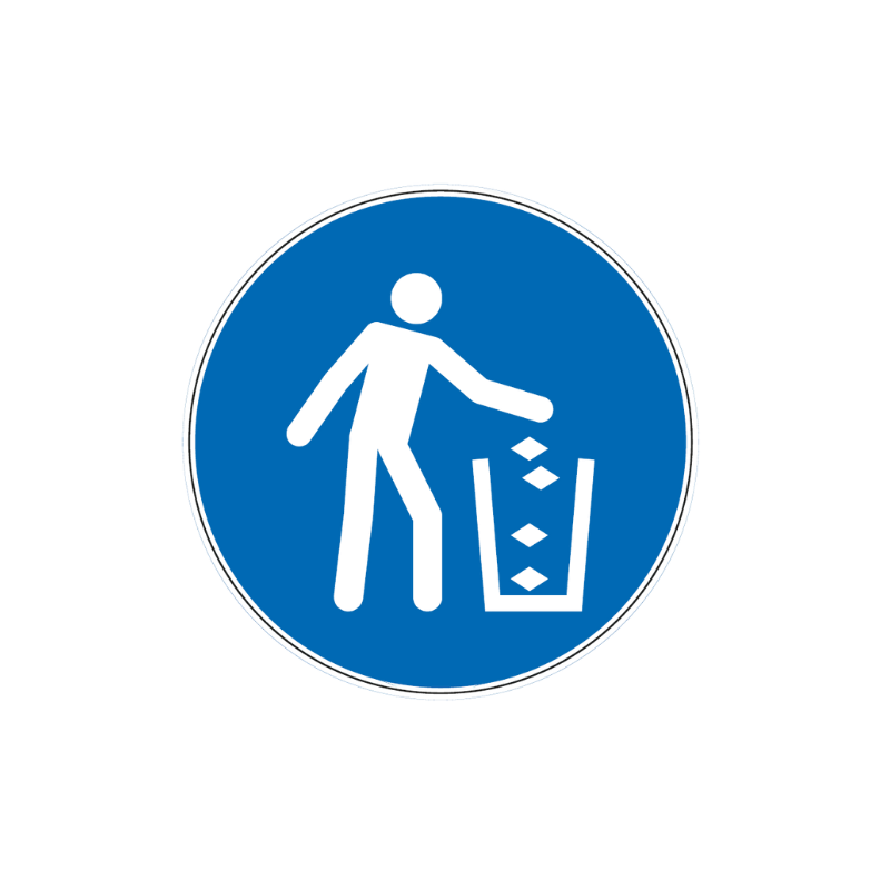 Panneau jeter les déchets à la poubelle - M030