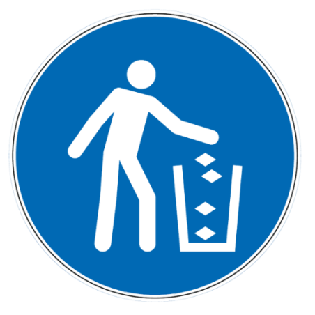 Panneau jeter les déchets à la poubelle - M030
