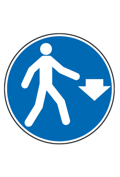 Panneau piétons en dessous